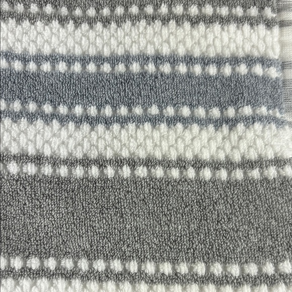 2 Pc Eco-Mélange Quick Dry Bath Towel Set Blue Gray White 100% Cotton Soft NEW - Picture 3 of 7